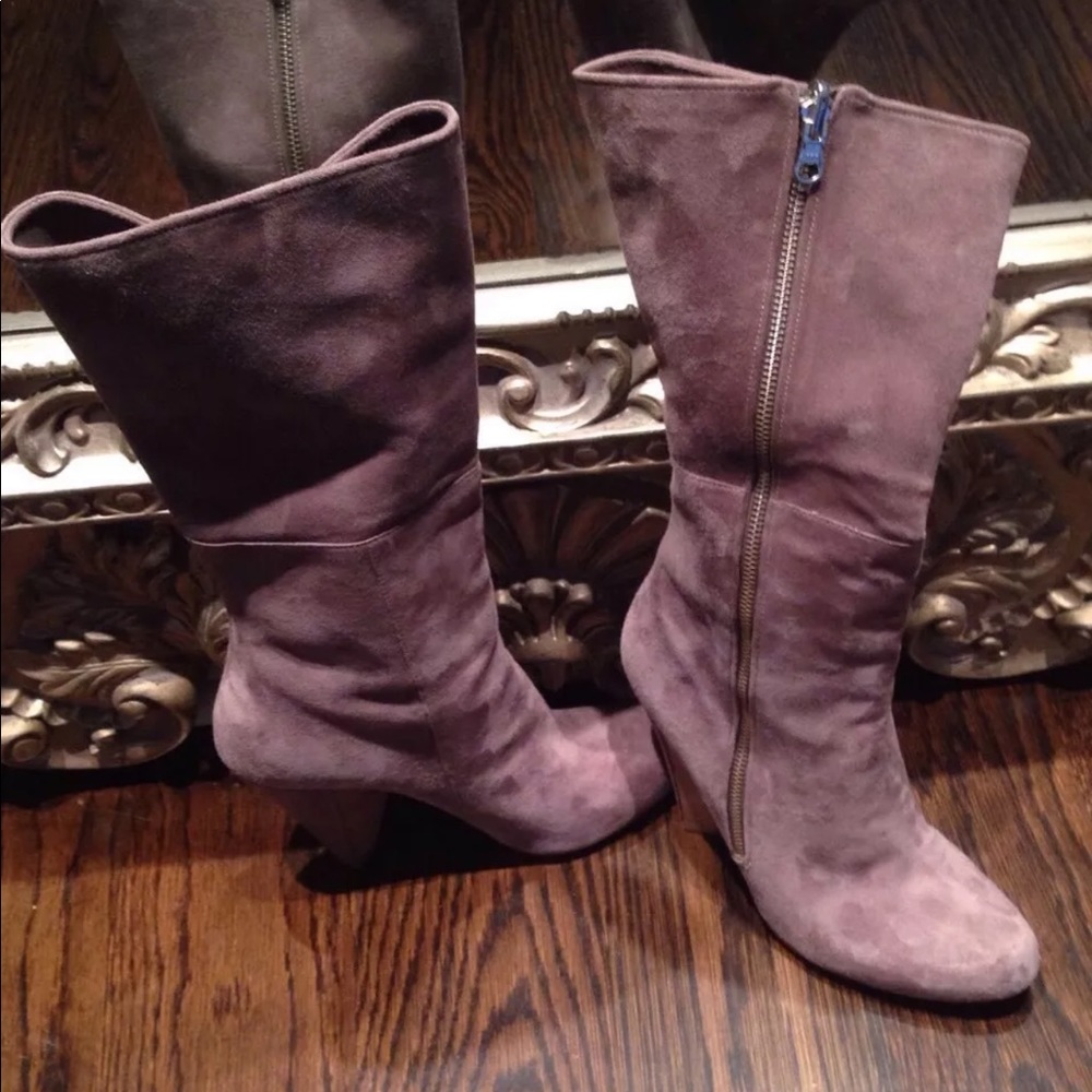 Belle Sigerson Morrison Gray Suede Boots Size 10